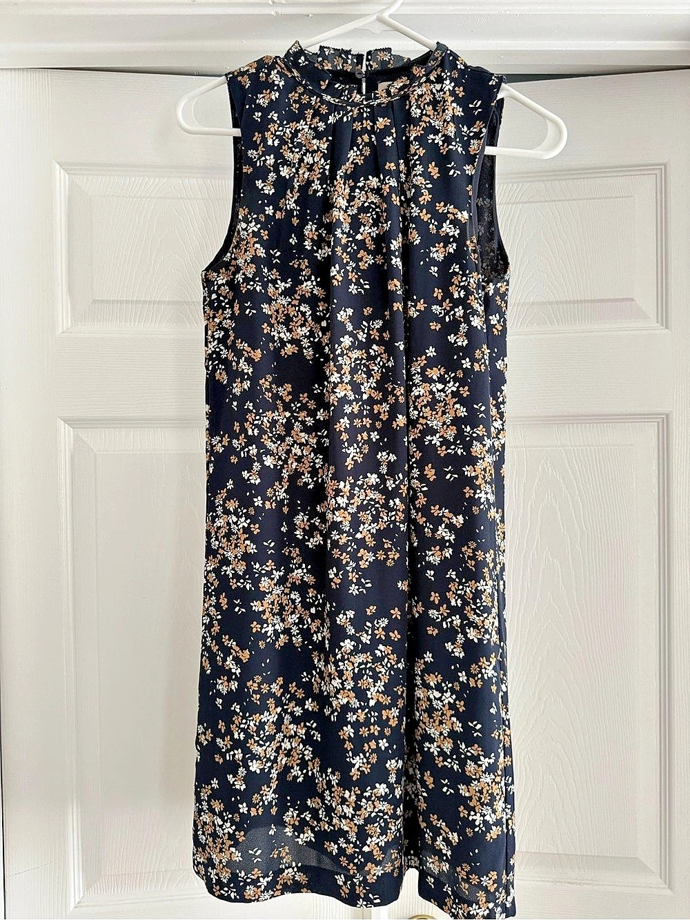 HM Floral Sleeveless Blouse in Blue & Orange